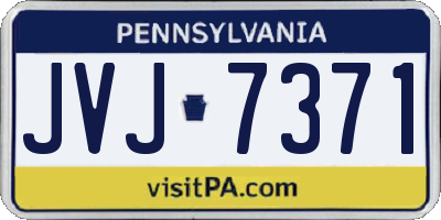 PA license plate JVJ7371