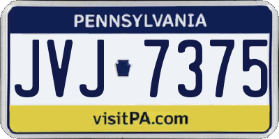 PA license plate JVJ7375