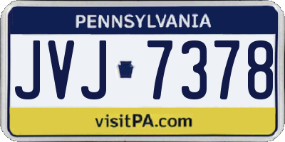 PA license plate JVJ7378