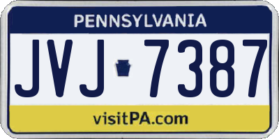 PA license plate JVJ7387