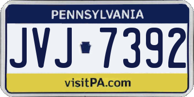 PA license plate JVJ7392