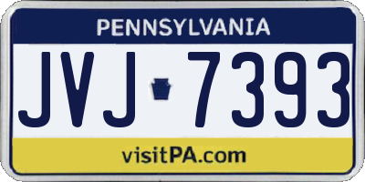 PA license plate JVJ7393