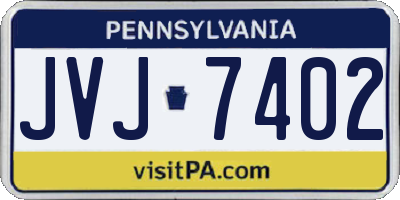 PA license plate JVJ7402