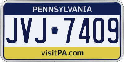 PA license plate JVJ7409