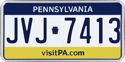 PA license plate JVJ7413