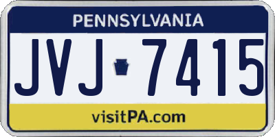 PA license plate JVJ7415