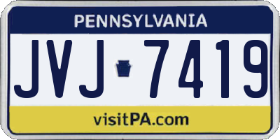 PA license plate JVJ7419