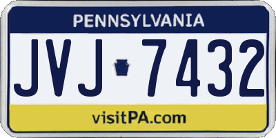 PA license plate JVJ7432