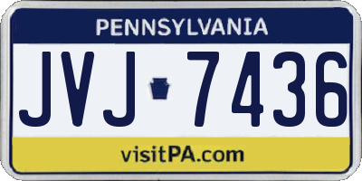 PA license plate JVJ7436