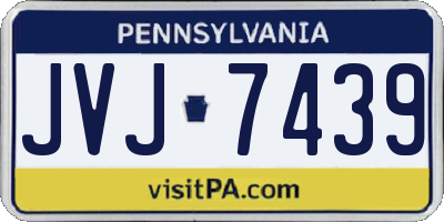 PA license plate JVJ7439