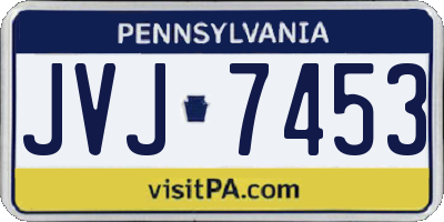 PA license plate JVJ7453