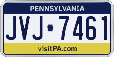 PA license plate JVJ7461