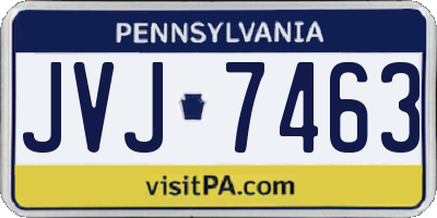 PA license plate JVJ7463