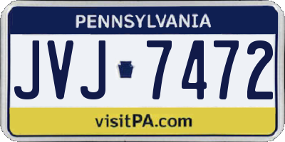 PA license plate JVJ7472