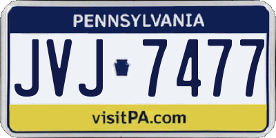 PA license plate JVJ7477