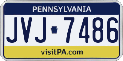 PA license plate JVJ7486