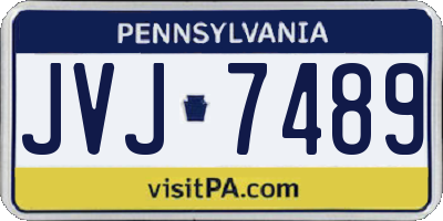 PA license plate JVJ7489