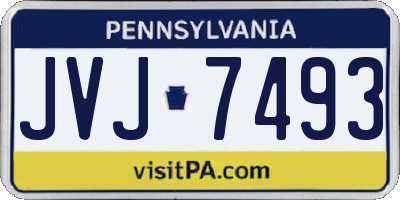 PA license plate JVJ7493