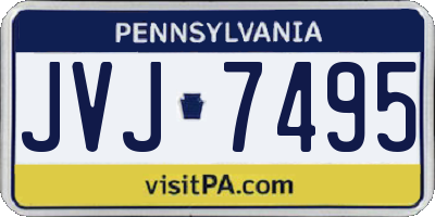 PA license plate JVJ7495