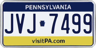 PA license plate JVJ7499