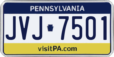 PA license plate JVJ7501