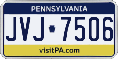 PA license plate JVJ7506