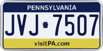 PA license plate JVJ7507