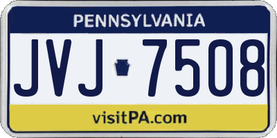 PA license plate JVJ7508
