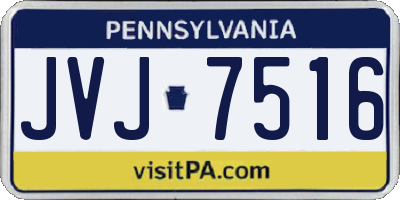 PA license plate JVJ7516