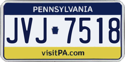 PA license plate JVJ7518