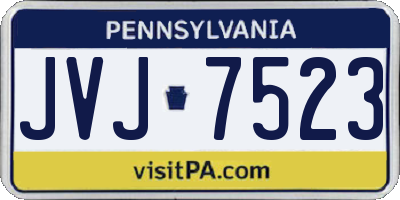 PA license plate JVJ7523