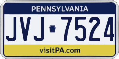 PA license plate JVJ7524