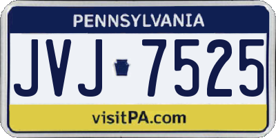 PA license plate JVJ7525