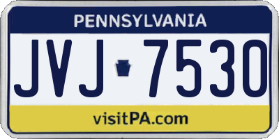 PA license plate JVJ7530