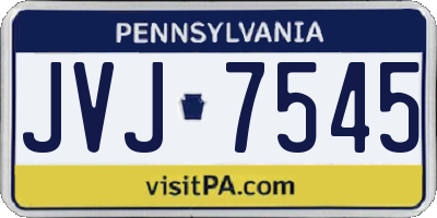PA license plate JVJ7545