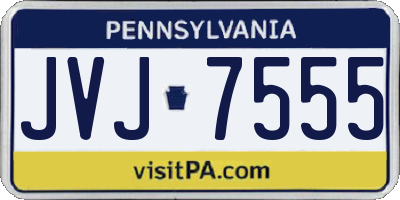 PA license plate JVJ7555