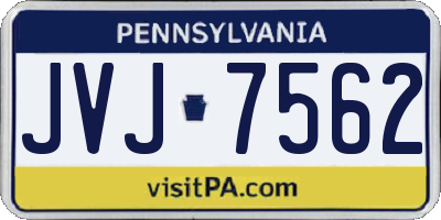 PA license plate JVJ7562