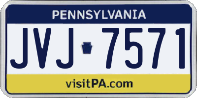 PA license plate JVJ7571