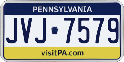 PA license plate JVJ7579