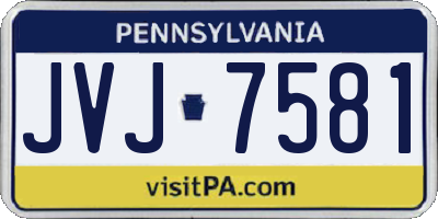PA license plate JVJ7581