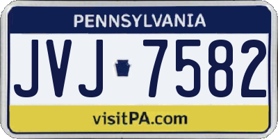 PA license plate JVJ7582