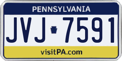 PA license plate JVJ7591