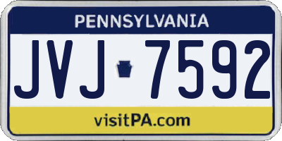 PA license plate JVJ7592