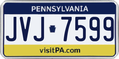 PA license plate JVJ7599
