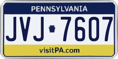 PA license plate JVJ7607