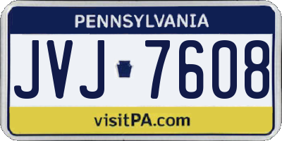 PA license plate JVJ7608