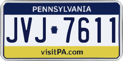 PA license plate JVJ7611