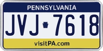 PA license plate JVJ7618