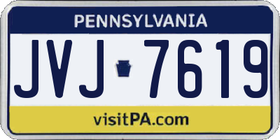 PA license plate JVJ7619