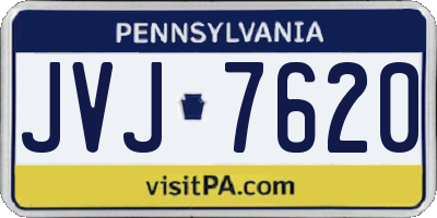 PA license plate JVJ7620
